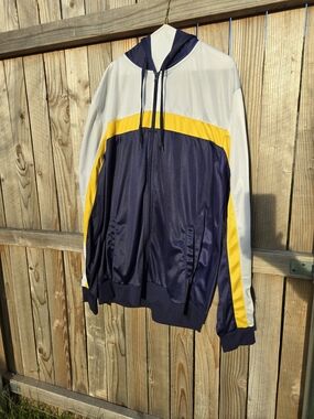 Hype Navy, Yellow & White Hooded Track Jacket